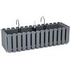 Prosperplast Boardee Fencycase DDEF600W-405U Balconiera balcone box con Sospensione Sistema di Irrigazione Fioriera (Grigio, 580 mm)