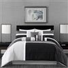 Chezmoi Collection Upland - Set di 7 trapunte patchwork in poliestere, nero/grigio/grigio chiaro, completo