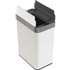 WELL HOME MOBILIARIO & DECORACIÓN Well Home - Pattumiera da 70 l, colore bianco, in acciaio inox, con apertura ad ali e sensore automatico H. 77 cm