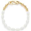 JEWELS BY LEONARDO Bracciale Patsy - Bracciale in acciaio inox dorato - Perle di conchiglia luccicanti - 19 cm di lunghezza - Gioielli regalo per donne - 024618, Eine Grösse, Acciaio inossidabile,