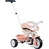 Smoby - Triciclo Be Move Confort Rosa - 3 in 1 Evolutivo - Cintura di sicurezza e barra - Maniglione parentale regolabile su 3 livelli - Dai 10 mesi ai 3 anni - Prodotto in Spagna