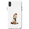 Timowo Studio Custodia per iPhone X/XS Cavallo lettore con libro e sciarpa