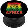 Africa Continent Earth Planet African pe Leone Popolazione Continente Africa Mappa PopSockets PopGrip Adesivo