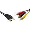 Brightium Adattatore di connessione PC a TV/VIDEO Mini-Din 4P + Jack + 3 RCA, ideale per trasferire audio e video di alta qualità tra dispositivi.