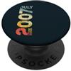 Birth Since Month Of July Retro Vintage Retro Vintage Luglio 2007 Anno 2007 Vintage 2007 Dal 2007 PopSockets PopGrip Adesivo