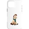 Timowo Studio Custodia per iPhone 16 Pro Max Cavallo lettore con libro e sciarpa