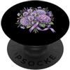 Dementia Awareness & Purple Ribbon Suppo Dementia Awareness - Nastro viola con supporto floreale e farfalla PopSockets PopGrip Adesivo