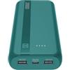 Cellularline Power Bank 20000 mAh con USB-C In/Out + 2 Porte USB-A - Ricarica Multipla e LED Indicatore - Verde