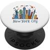 Iconic New York City Skyline by a Child Divertente souvenir per bambini di New York City per bambini o bambine PopSockets PopGrip Adesivo
