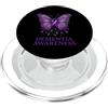 Dementia Awareness & Purple Ribbon Suppo Dementia Awareness - Supporto a forma di farfalla, con nastro viola PopSockets PopGrip per MagSafe