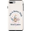 Coffee And Jesus Custodia per iPhone 7 Plus/8 Plus La vita con Gesù e latte freddo Christian Coffee