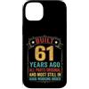 Built 61th Birthday Gifts for Men Women Custodia per iPhone 14 Plus Divertente regalo per il 61° compleanno per uomini e donne di 61 anni