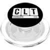 Airport Code Flip Board Tees CLT Charlotte NC USA - Souvenir da viaggio, testo nero PopSockets PopGrip per MagSafe