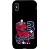 COOL BASEBALL DESIGNS AND OUTFITS Custodia per iPhone X/XS ROAR 3 ANNI DINOSAURIER BASEBALL 3° COMPLEANNO