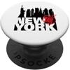 NYC Skyline & Statue of Liberty Tees grande, mela, newyorkese, silhouette, grafica, vendemmia, y PopSockets PopGrip Adesivo