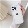 QLTYPRI Custodia per iPhone 16 Pro Max Cover, iPhone 16 Pro Max Custodia Trasparente per Ragazze Donne, Silicone Morbido TPU Bordi Curvi Ondulati Antiurto Protettiva Case - Viola