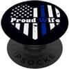 USA TEES Blue Line Heart USA Orgoglioso Polizia Moglie PopSockets PopGrip Adesivo