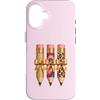 Glam Pencils Teacher Designs Custodia per iPhone 16 Bellissimo design Glam Teacher Pencil Leopard Rainbow Bow