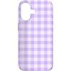 Preposh Custodia per iPhone 17 Lavanda Gingham Preppy Estetica Girly Moda Trendy