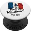 JB's France Shop Vive la Résistance! Free France 1940-1944 Scritta nera PopSockets PopGrip Adesivo