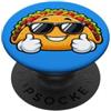 Taco Fast Food Summer Carattere Taco fresco con occhiali da sole Design PopSockets PopGrip Adesivo