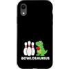 PeeKay Apparel - Dino Custodia per iPhone XR Bowlosaurius Divertente Bowling Dinosauro Gioco di parole