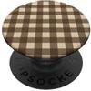 Preposh Marrone e Beige Gingham Preppy Estetica Girly Trendy PopSockets PopGrip Adesivo
