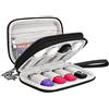 King of Flash Custodia da viaggio USB a doppio strato, organizer per cavi, borsa da viaggio per pen drive/chiavette/chiavette/accessori elettronici, colore: nero