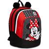 Seven S. P. A. Zaino DISNEY MINNIE, Rosso e Nero - Zaino Scuola Doppio Scomparto, Tasca Porta Borraccia, Porta PC - Scuola & Tempo Libero