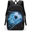 COEQINE Zaino per bambini e bambine, con spallacci regolabili, per computer portatile, per bambini, adulti, viaggi, scuola, biblioteca, arrampicata all'aperto, 3d Calcio Cool Sport, M, Casual