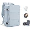 BJLFS Bagagli Cabina 40x30x20 per Ryanair Zaino da viaggio cabina aereo 20L Bagaglio a mano 40x20x25 Piccolo Zaino per computer portatile da 14 pollici uomo donna, G13-blu Grigio, Sac à dos avec vide
