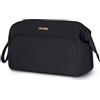 Narwey Grande borsa per il trucco con cerniera ampia, borsa da viaggio per articoli da toeletta organizer per cosmetici da donna, Nero (Large)