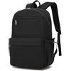 KONO Zaino Donna Porta PC 15,6 Pollici Leggero Impermeabile, Zaino Scuola e Università, Casual da Viaggio e Lavoro - Nero