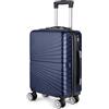 Eco-Lux Essentials Hardside - Valigia da cabina in ABS da 55 cm, con 4 ruote girevoli, custodia da viaggio leggera con serratura approvata TSA, adatta alla maggior parte degli scomparti aerei, Blu