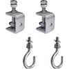 UFURMATE Morsetto a C, 2 morsetti a vite quadrati in acciaio inox con 2 bulloni a gancio M8 in acciaio inox per la lavorazione del legno saldatura miglioramento della casa