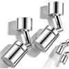 WJUAN 2 Pezzi Prolunga Rubinetto, Rompigetto Rubinetto Cucina Girevole, Argento Aeratore Universale per Cucina, Modalità Delicata/Potente, per Casa, Hotel, Ristorante