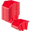 KADAX Cassetta impilabile da officina, piccola scatola di smistamento in plastica PP, in diverse dimensioni e colori, scatole per stoccaggio per parete degli attrezzi (rosso, set da 10 - 187 x 158 mm)