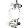 zencQ Set di Regolazione a Valore Fisso per Riscaldamento a Pavimento, Senza Pompa - Gruppo Miscelatore Termostatico 1", Valvola Miscelatrice con Testa 20-60°C per Collettore/Caldaia, Ottone