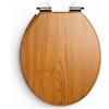 Go Bathrooms Cambridge - Sedile WC in rovere effetto legno effetto quercia | stile tradizionale | cerniere con chiusura morbida | dimensioni universali | sedili per WC da bagno