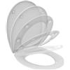 Ideal Standard - Eurovit, Copriwater universale originale con chiusura rallentata, Sedile WC ovale sottile a sandwich, Tavoletta wc con fissaggio inferiore regolabile, Duroplast, E131801, Bianco