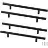 MAKTSAM Confezione da 26 maniglie nere opache per armadietti, fori centrali da 160 mm, in acciaio inox, maniglie a T per armadi e cassetti (lunghezza totale: 250 mm)