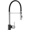 PLADOS Miscelatore cucina Plados SHOWERMID monocomando doccetta sganciabile a doppio getto attacco doccia automatico - Nero Matt