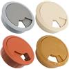 AERZETIX Set di 8 passacavi da scrivania in plastica ∅60 mm / 4 colori (grigio, faggio, crema, pero)