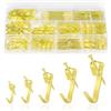 vsshe ganci per cornici con chiodi, 200 Pezzi Kit per appendere quadri, Ganci per quadri resistenti, 5 misure, reggono 4-45KG, resistenti, Kit di Gancis Cornice per Pareti Dure, ufficio, casa