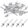 BESTYCHAO 50 pezzi rivetti ciechi in alluminio con flangia grande 3,2 mm x 8 mm, confezione da 50 (Argento)