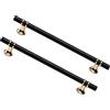 FEEIMOL 2 Pezzi Maniglie per Mobili da Cucina 192mm Maniglie Nero Oro Maniglie T Bar per Armadio in Lega di Zinco Maniglie Cassetti