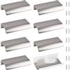 MOROBOR Finger Edge Pull, 8pcs autoadesivo tira stile moderno maniglia del cassetto, in lega di alluminio invisibile maniglia armadio per cabinet hardware cassetto, 80 mm/nichel spazzolato