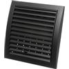 LIRAST 190x190mm Antracite Griglia di Ventilazione in Plastica Con Flusso Regolabile - Griglie D'Aerazione con Rete Anti Insetti