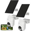 EZVIZ CB8 Lite Kit da 2 Telecamera 4K WiFi Esterno Senza Fili a Batteria con Pannello Solare 5W, PTZ 360°, AOV, Rilevamento AI Persone/Veicoli, Visione Notturna a Colori & Difesa Attiva, WiFi 6