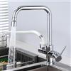ZPSPZ Rubinetto Cucina con Attacco Lavastoviglie Rubinetto da Cucina Ottone Acqua Fredda e Calda-Cromato